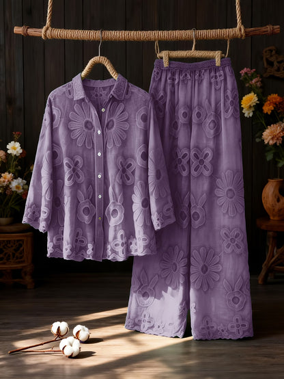 Women’s Floral Printed Shirt Pant Set