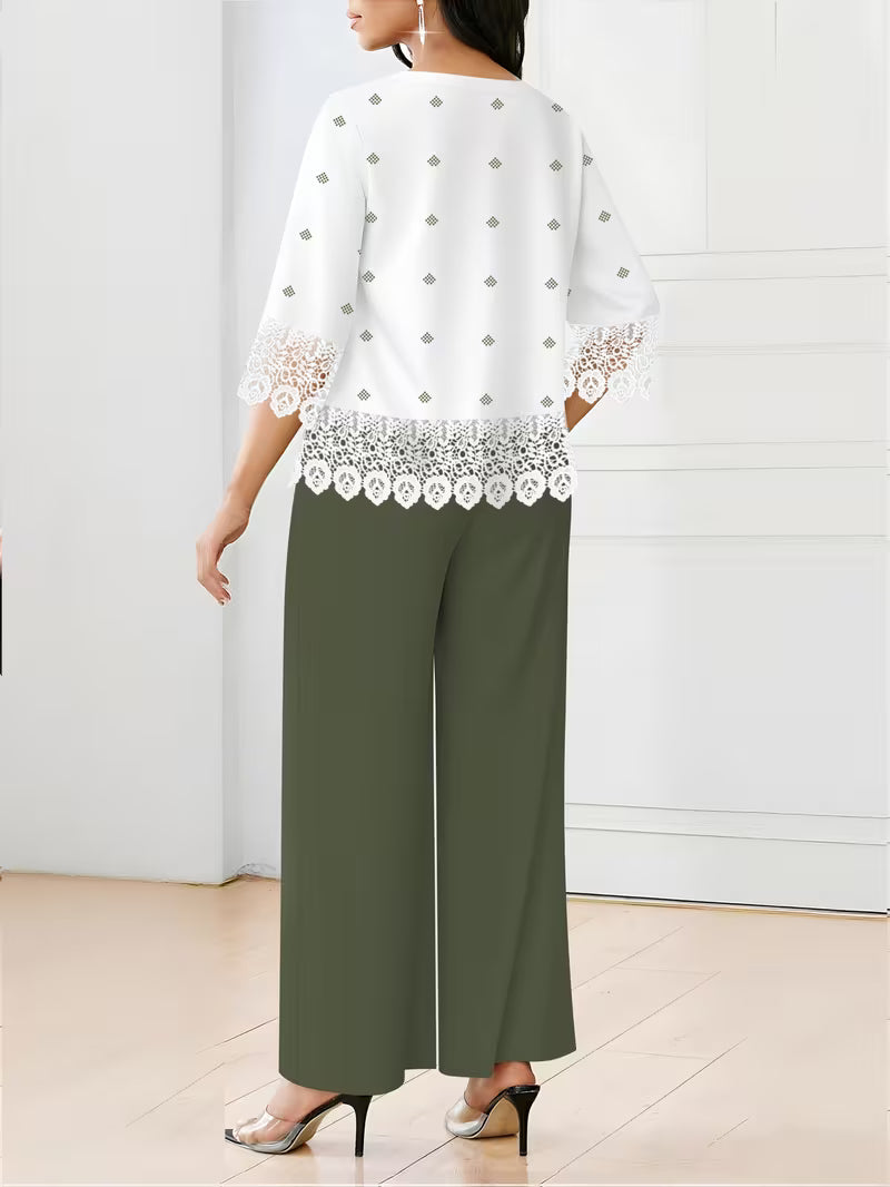 Polka Dot Top & Loose Trousers Set