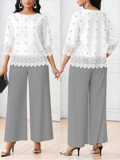 Polka Dot Top & Loose Trousers Set