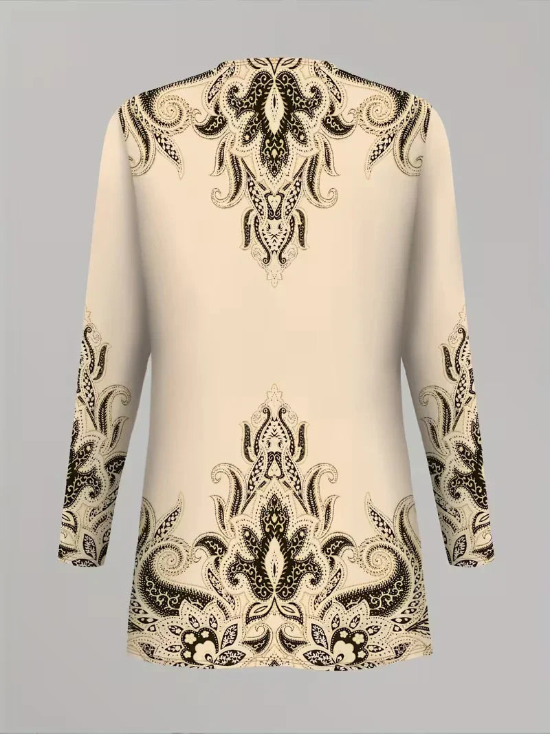 Floral Embroidered 3 Piece Linen Co-ord Set for Women — Jacket Vest and Wide Leg Pants