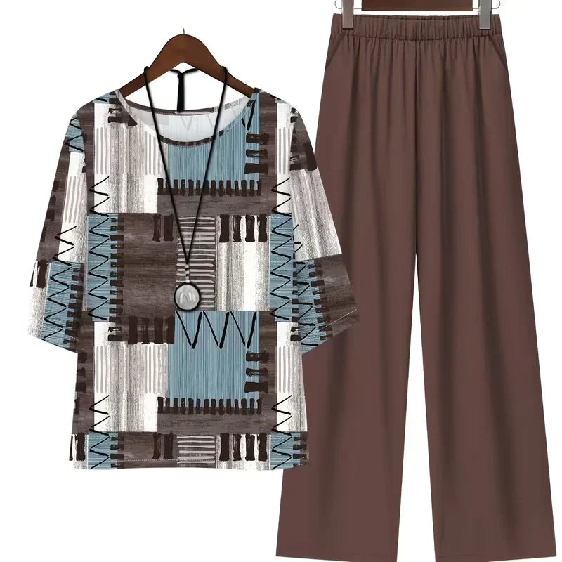 Breathable Floral Top & Pants Set – Perfect Summer Outfit