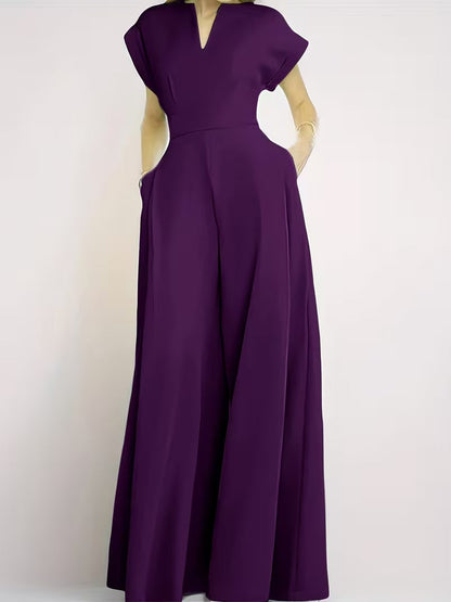 Women’s Wide Leg Jumpsuit Tailored Fit with Structured Waist for Effortless Style