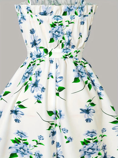 Floral Dress & Cardigan Set