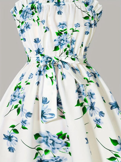 Floral Dress & Cardigan Set