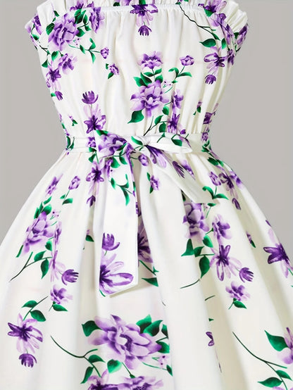 Floral Dress & Cardigan Set