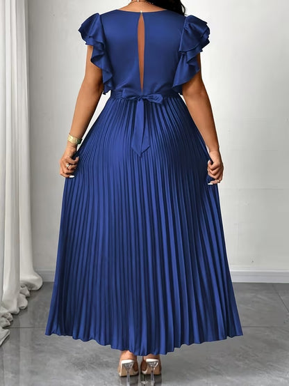 Elegant Plus Size Ruched V-Neck Dress