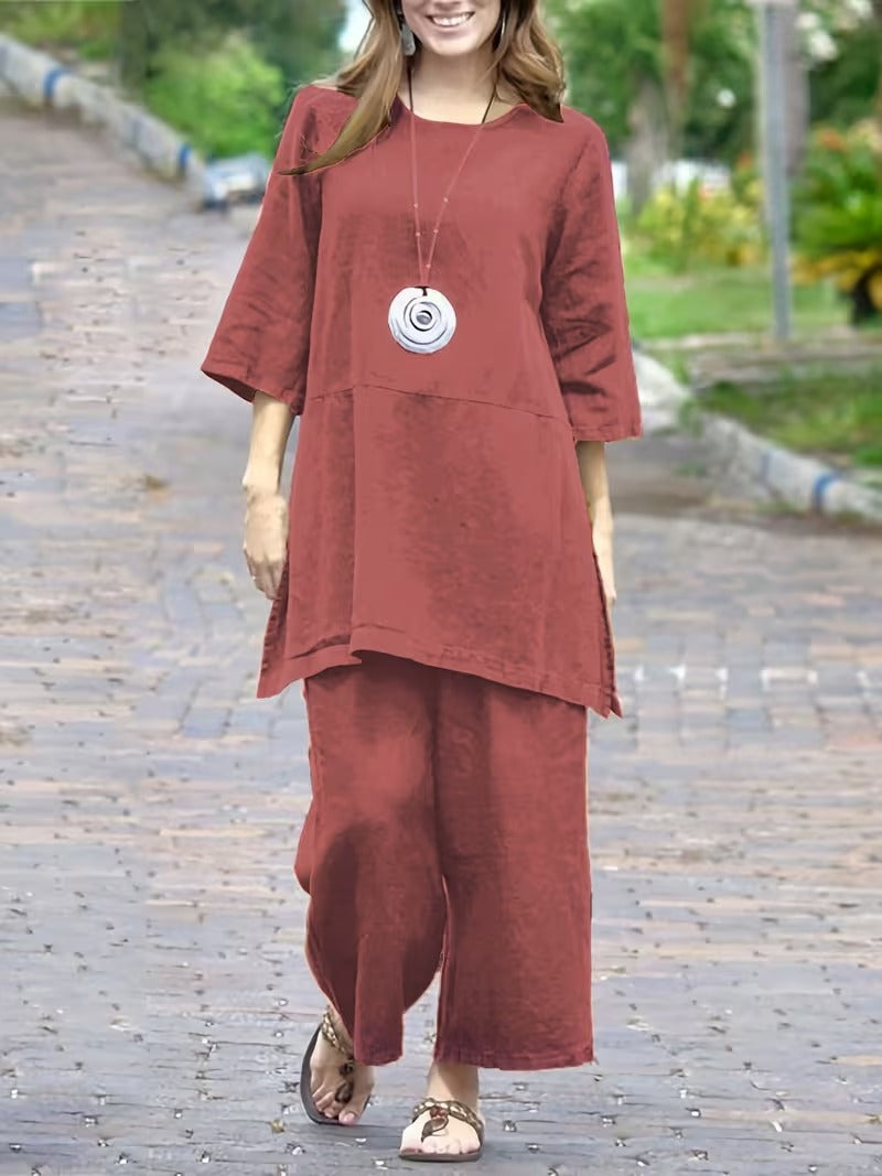 Stylish Solid Color Women's Outfit