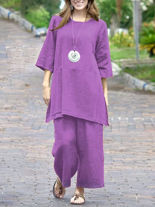 Stylish Solid Color Women's Outfit