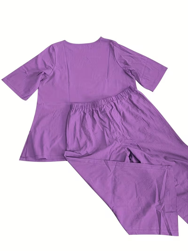 Stylish Solid Color Women's Outfit