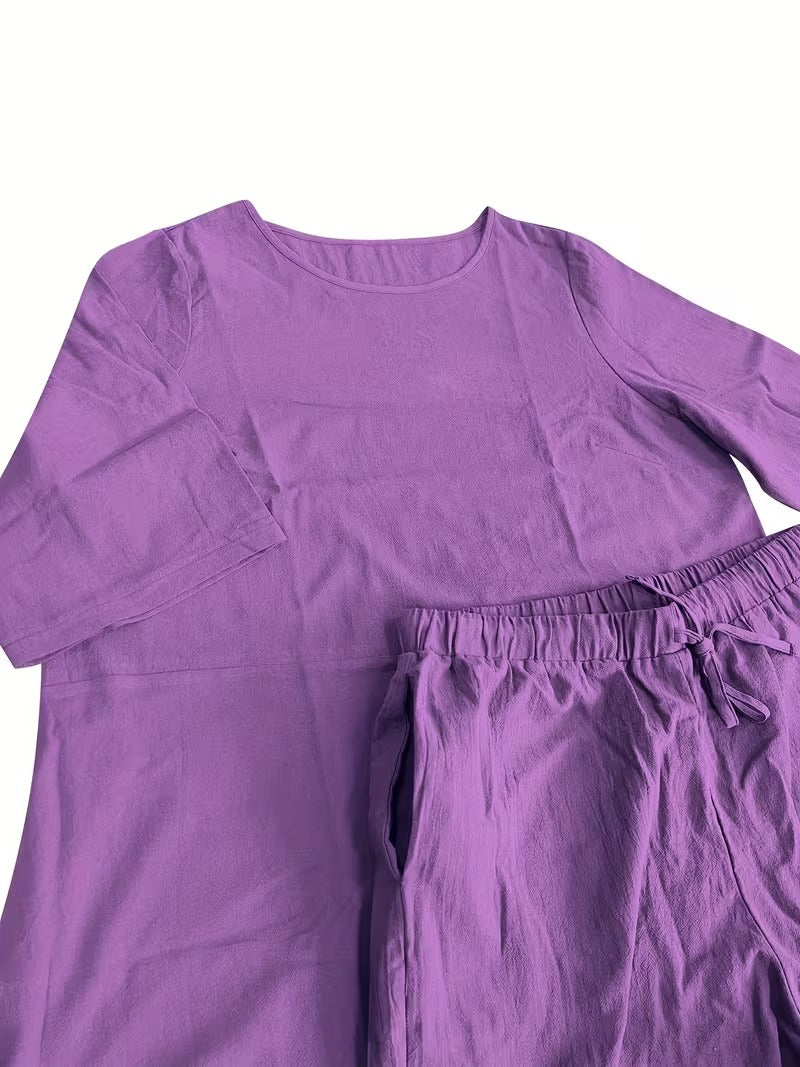Stylish Solid Color Women's Outfit