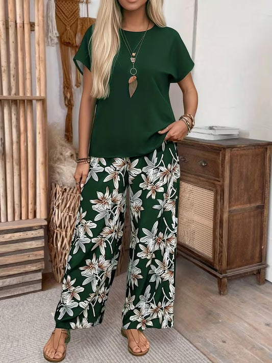 Trendy Floral Print Matching Set