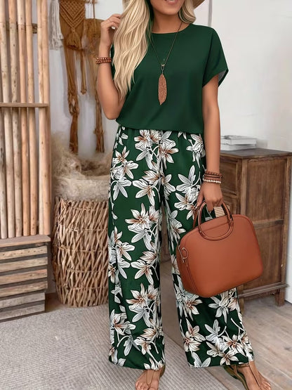 Trendy Floral Print Matching Set