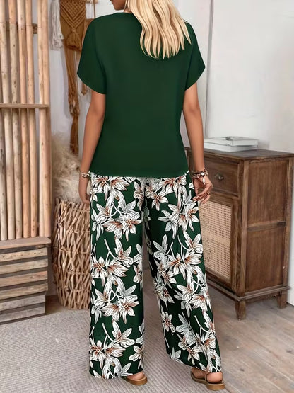 Trendy Floral Print Matching Set
