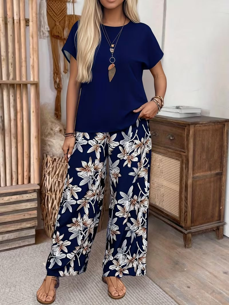 Trendy Floral Print Matching Set