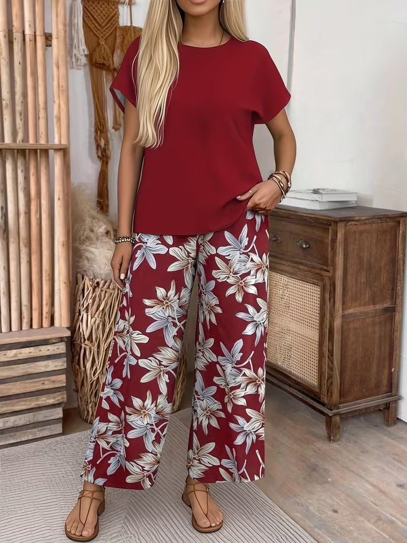 Trendy Floral Print Matching Set