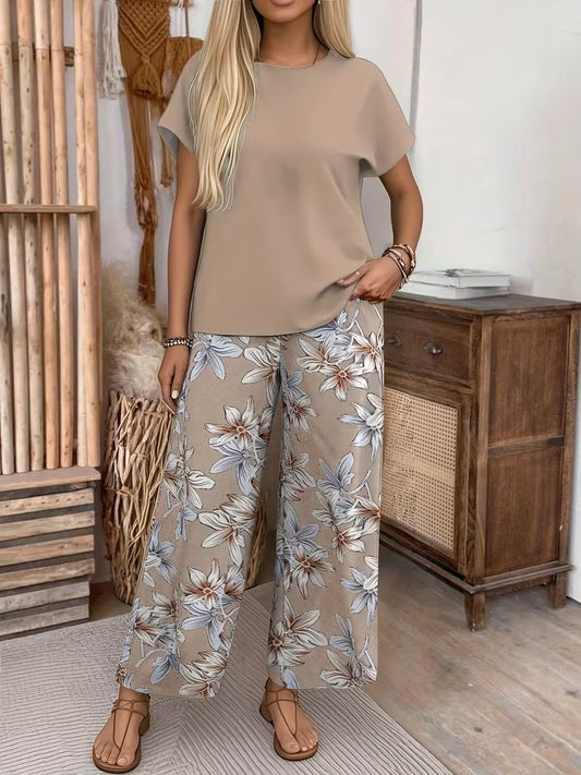 Trendy Floral Print Matching Set