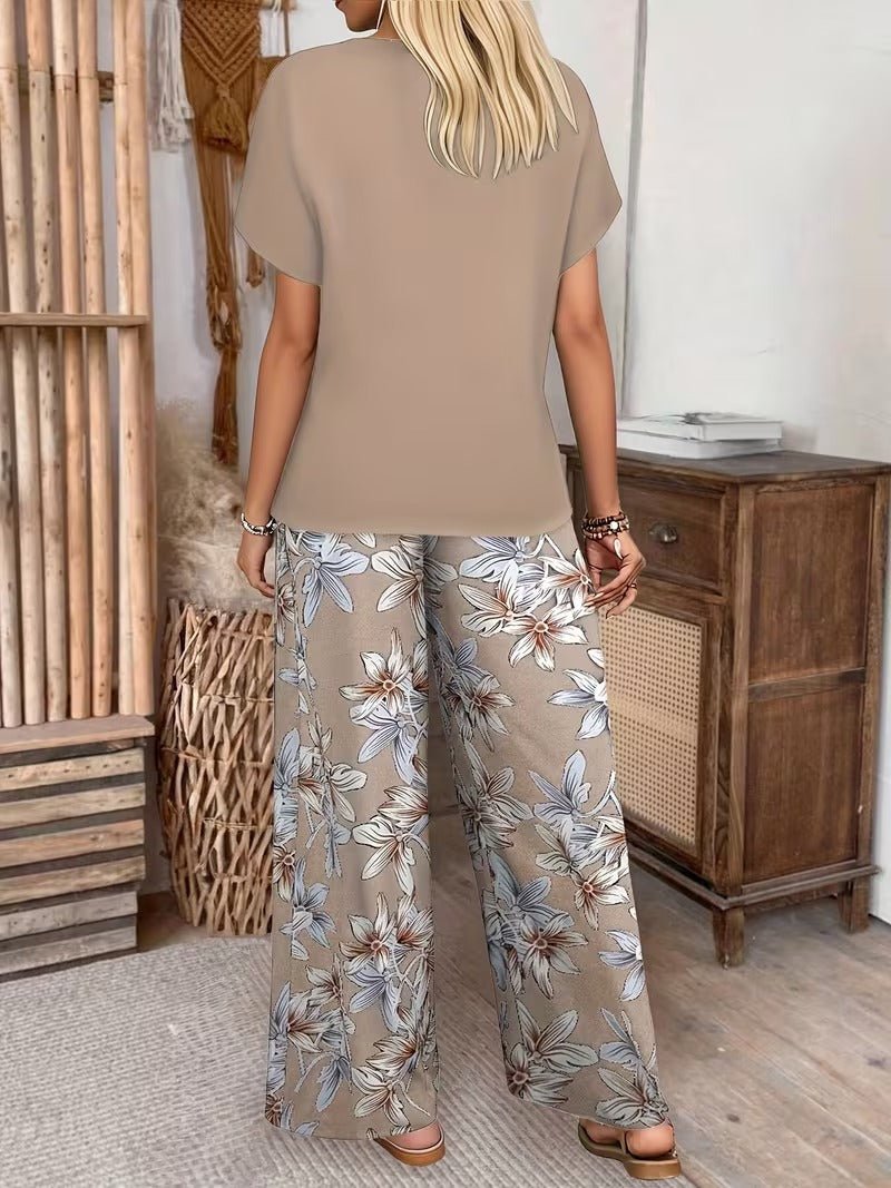Trendy Floral Print Matching Set