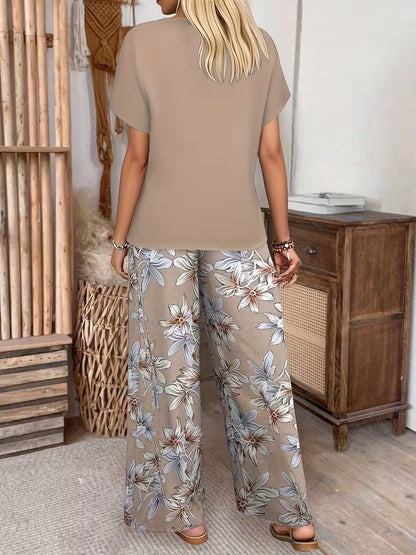 Trendy Floral Print Matching Set