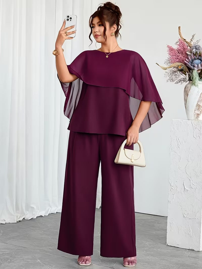 Stylish Plus Size Two-Piece Co-Ord Set