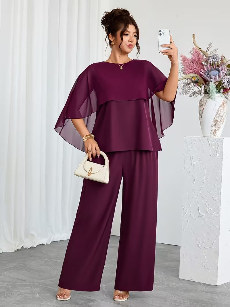 Stylish Plus Size Two-Piece Co-Ord Set