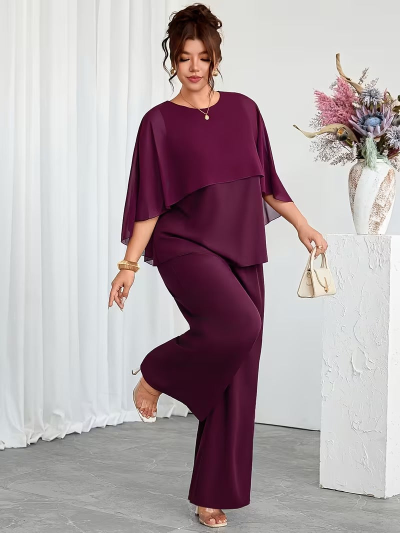 Stylish Plus Size Two-Piece Co-Ord Set