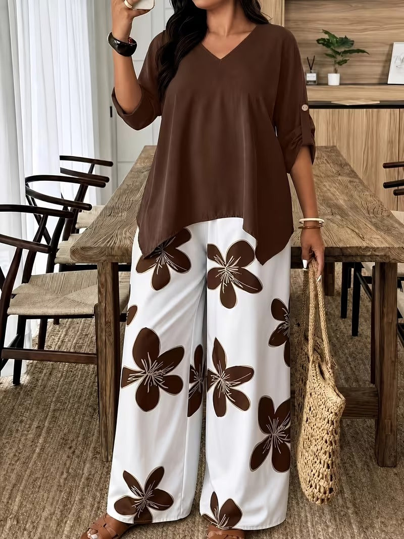 Stylish Plus Size Two-Piece Co-Ord Set