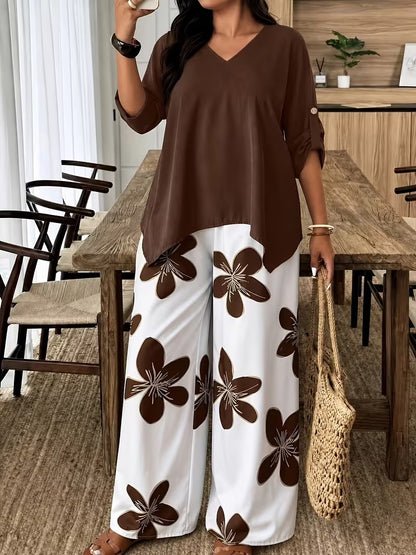 Stylish Plus Size Two-Piece Co-Ord Set