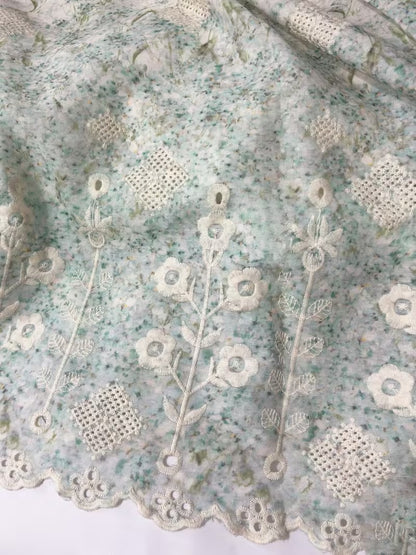 French Style Embroidered High Waist Maxi Dress