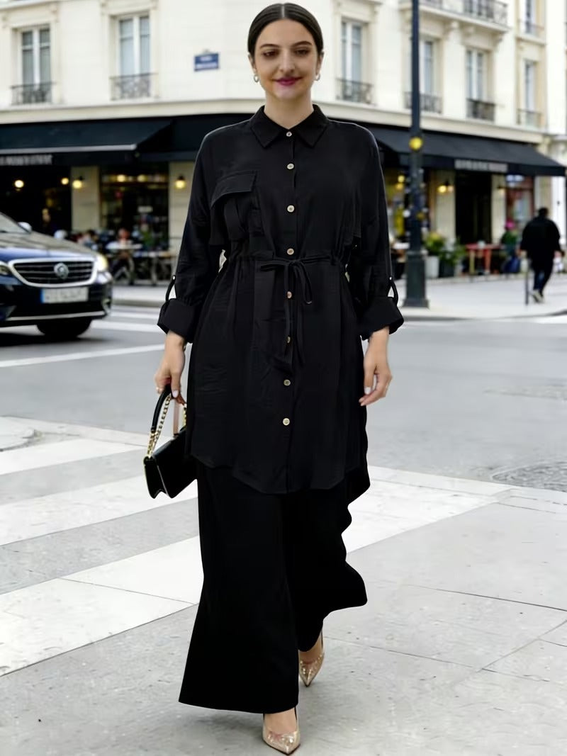 Women's Casual Commuter Top & Pants Set