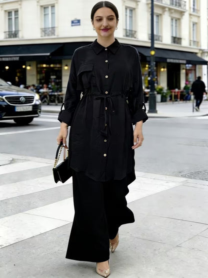 Women's Casual Commuter Top & Pants Set