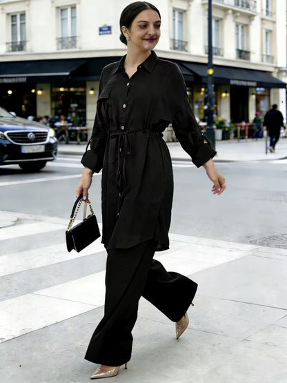 Women's Casual Commuter Top & Pants Set