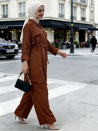 Women's Casual Commuter Top & Pants Set