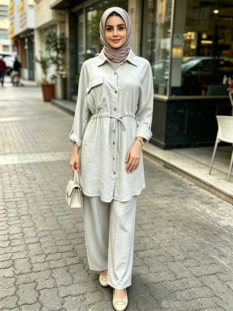 Women's Casual Commuter Top & Pants Set