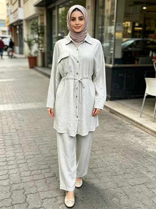 Women's Casual Commuter Top & Pants Set