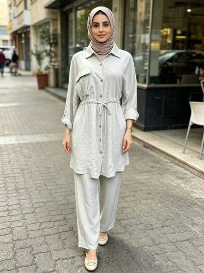 Women's Casual Commuter Top & Pants Set