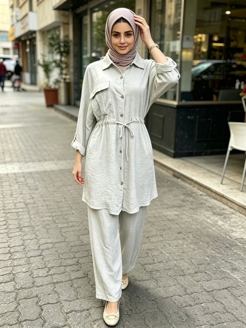Women's Casual Commuter Top & Pants Set