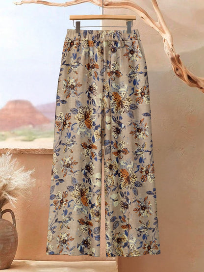 Elegant Botanical Print 2-Piece Women’s Co-Ord Set